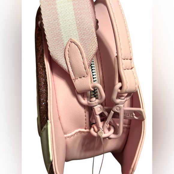 NWT•Betsey Johnson Blush Pink Glitter Kitschy Football🏈bag - Picture 5 of 10